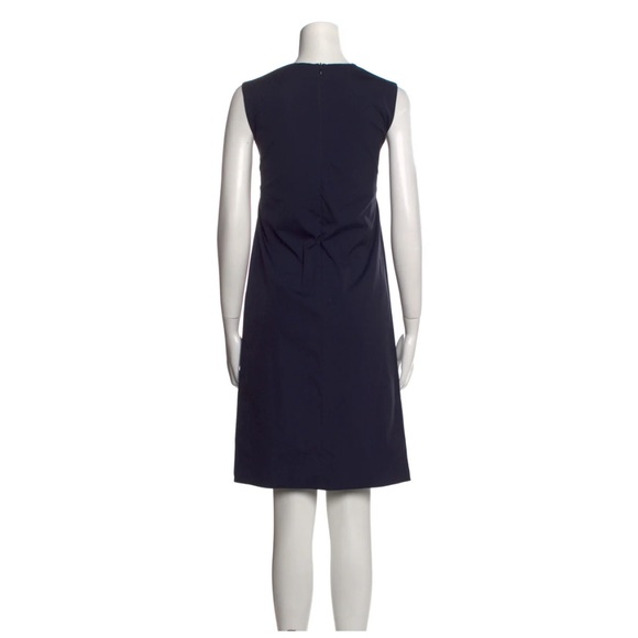 TER ET BANTINE Navy Sleeveless V Neck Viscose Steath Dress Size 46IT 10USA - Picture 13 of 16